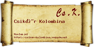 Csikár Kolombina névjegykártya